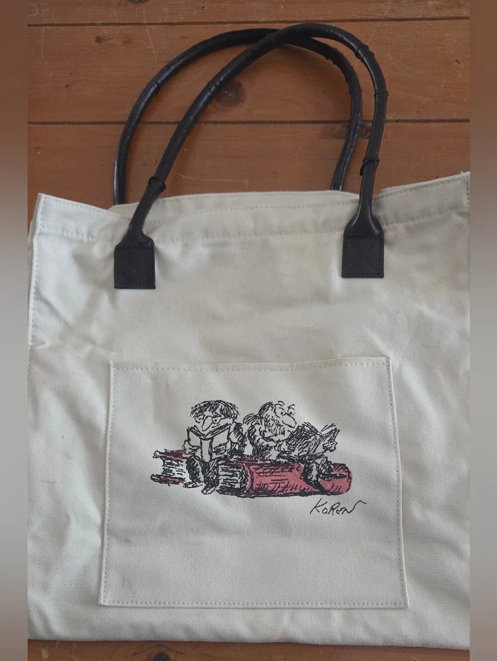 Vintage Edward Koren New Yorker Illustration Heavy Canvas Book Tote Bag